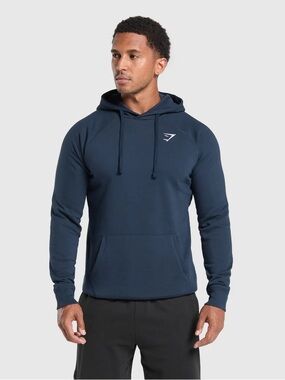 Gymshark Crest Hoodie Navy Blue Size Large